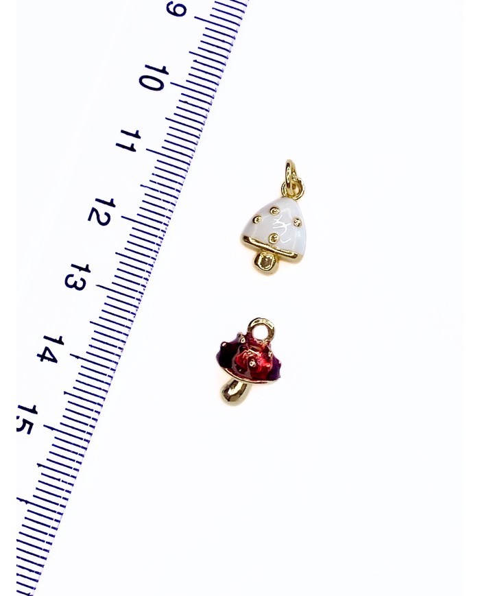 Pirinç Zirkon Mineli Mantar Kolye Bileklik Ucu Charm 1 Adet