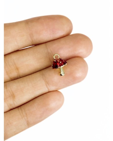 Pirinç Zirkon Mineli Mantar Kolye Bileklik Ucu Charm 1 Adet