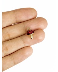 Pirinç Zirkon Mineli Mantar Kolye Bileklik Ucu Charm 1 Adet