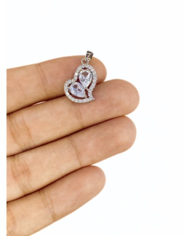 Pirinç Zirkon Taşlı Kalp Kolye Bileklik Ucu Charm 1 Adet