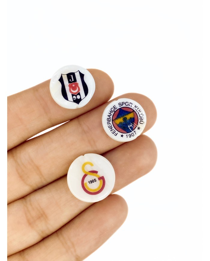 Pirinç Zirkon Mineli Beşiktaş Amblemli Kolye Bileklik Ucu Charm 1 Adet