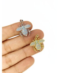 Pirinç Zirkon Taşlı Mavi Arı Kolye Bileklik Ucu Charm Altın 1 Adet