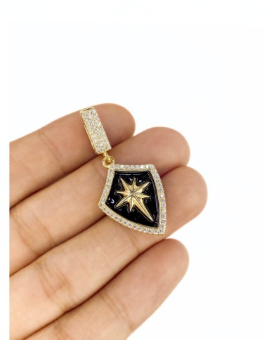 Pirinç Zirkon Mineli Plaka Yıldız Kolye Bileklik Ucu Charm 1 Adet