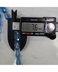 8mm İpe Dizili Damla Kristal Boncuk Şeffaf Janjanlı Çim Yeşili - 1 Dizi