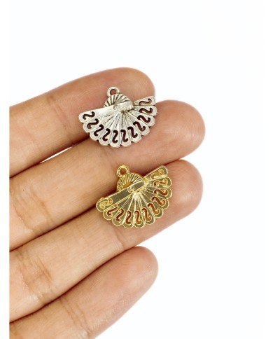 Pirinç Zirkon Mineli Yelpaze Kolye Bileklik Ucu Charm Altın 1 Adet