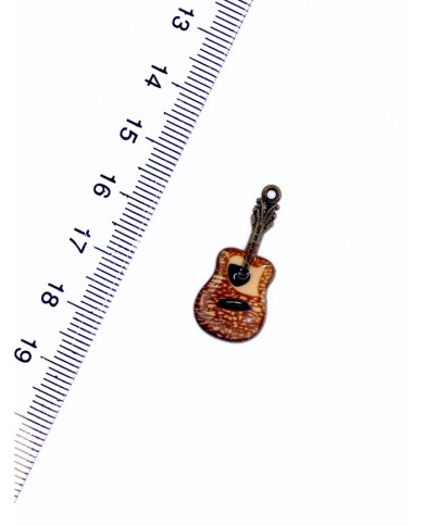 Pirinç Zirkon Mineli Gitar Kolye Bileklik Ucu Charm 1 Adet