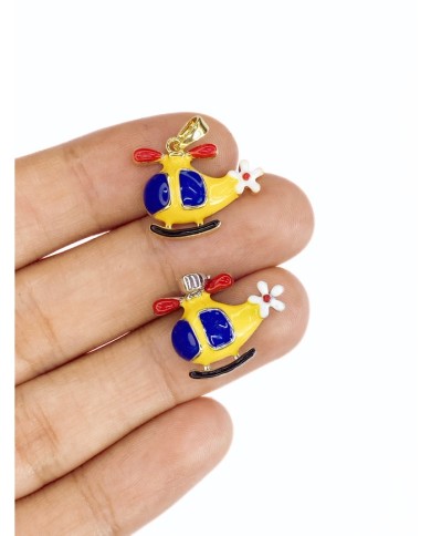 Pirinç Zirkon Mineli Helikopter Kolye Bileklik Ucu Charm Altın 1 Adet