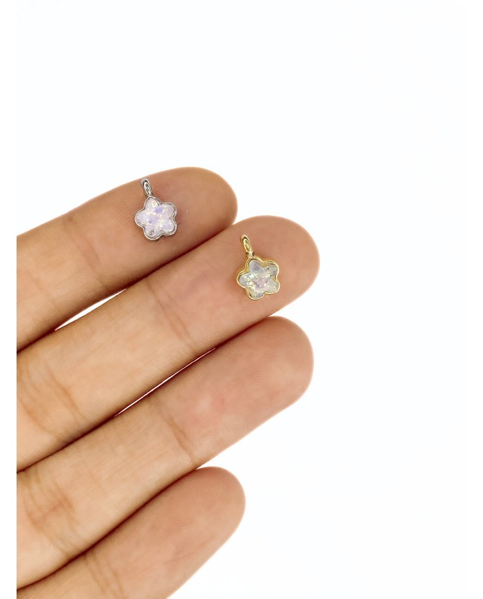 Pirinç Zirkon Taşlı Yıldız Kolye Bileklik Ucu Charm Gümüş 1 Adet