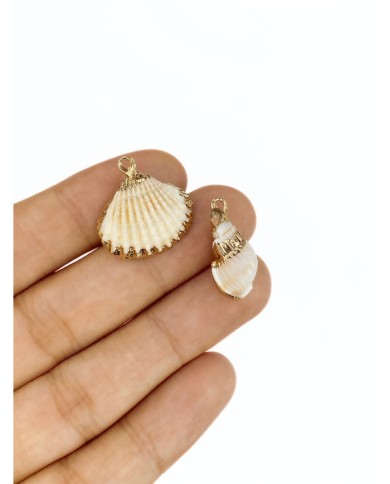 Pirinç Zirkon Mineli Küçük Deniz Kabuğu Kolye Bileklik Ucu Charm 1 Adet