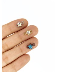 Pirinç Zirkon Taşlı Yıldız Kolye Bileklik Ucu Charm Altın 1 Adet