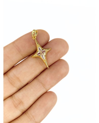 Pirinç Zirkon Taşlı Yıldız Kolye Bileklik Ucu Charm 1 Adet