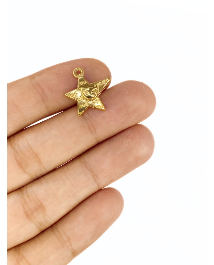Pirinç Zirkon Mineli Yıldız Kolye Bileklik Ucu Charm 1 Adet