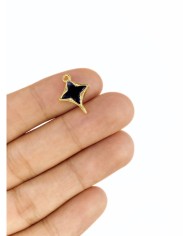 Pirinç Zirkon Mineli Yıldız Kolye Bileklik Ucu Charm 1 Adet