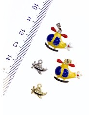 Pirinç Zirkon Mineli Helikopter Kolye Bileklik Ucu Charm Altın 1 Adet