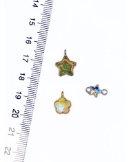 Pirinç Zirkon Taşlı Yıldız Kolye Bileklik Ucu Charm Yeşil 1 Adet