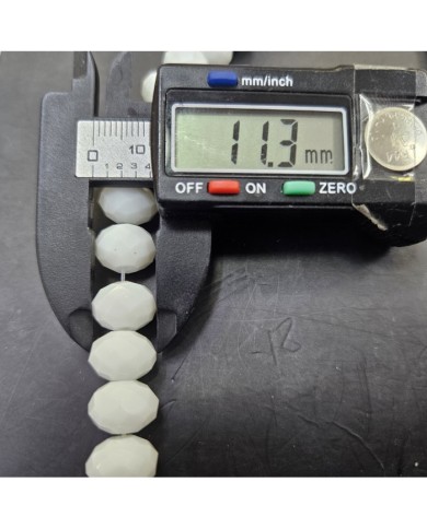 12mm İpe Dizili Kristal Boncuk Şeffaf Fuşya - 1 Dizi