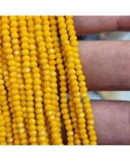 1mm İpe Dizili Kristal Boncuk Mat Yumurta Sarısı - 10 Dizi