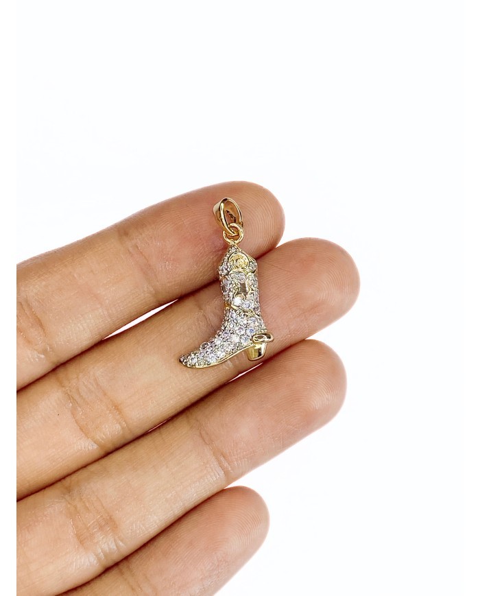 Pirinç Zirkon Taşlı Çizme Kolye Bileklik Ucu Charm 1 Adet