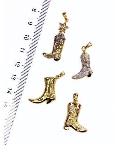 Pirinç Zirkon Taşlı Çizme Kolye Bileklik Ucu Charm 1 Adet