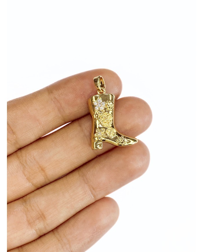 Pirinç Zirkon Taşlı Çizme Kolye Bileklik Ucu Charm 1 Adet