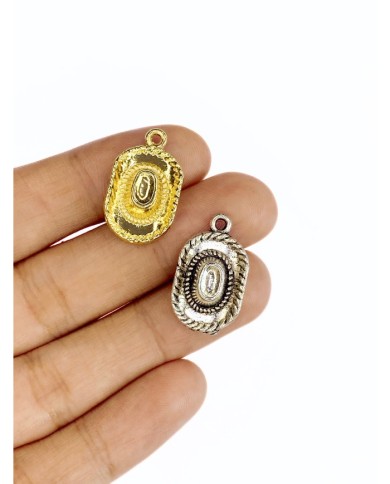 Pirinç Zirkon Mineli Kovboy Şapkası Kolye Bileklik Ucu Charm Altın 1 Adet