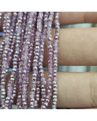 1mm İpe Dizili Kristal Boncuk Metalik Kaplama Aynalı Gri Mor - 10 Dizi