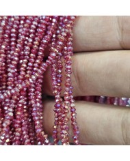 1mm İpe Dizili Kristal Boncuk Şeffaf Janjanlı Şarap Kırmızısı - 10 Dizi