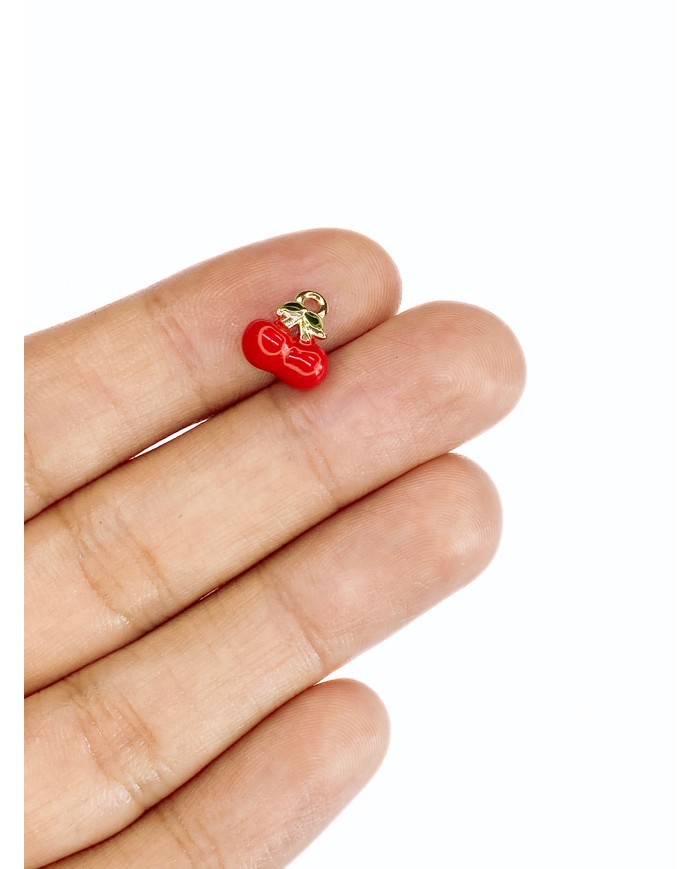 Pirinç Zirkoan Mineli Kiraz Kolye Bileklik Ucu Charm 1 Adet