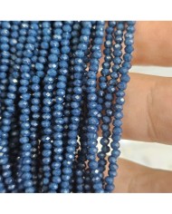 1mm İpe Dizili Kristal Boncuk Mat Lacivert - 10 Dizi