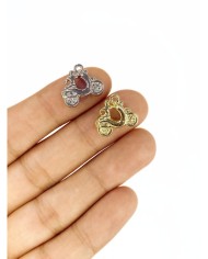 Pirinç Zirkon Mineli Motor Sürücülü Kolye Bileklik Ucu Charm Altın 1 Adet