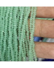 1mm İpe Dizili Kristal Boncuk Mat Mint Yeşil - 10 Dizi