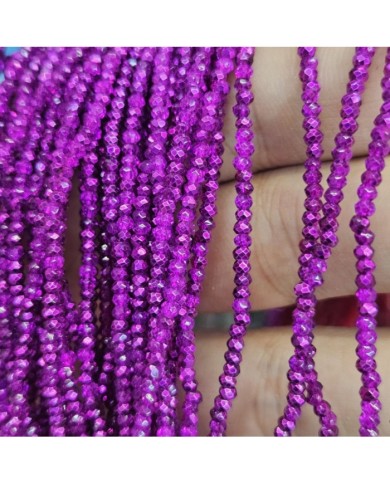 1mm İpe Dizili Kristal Boncuk Metalik Mor - 10 Dizi