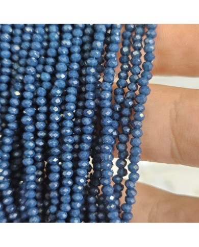 2mm İpe Dizili Kristal Boncuk Mat Lacivert - 10 Dizi