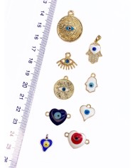 Pirinç Zirkon Mineli Hamsa El Kolye Bileklik Ucu Charm Beyaz 1 Adet