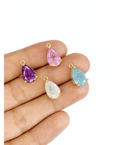 Doğal Taş Damla Kolye Bileklik Ucu Charm Beyaz 1 Adet