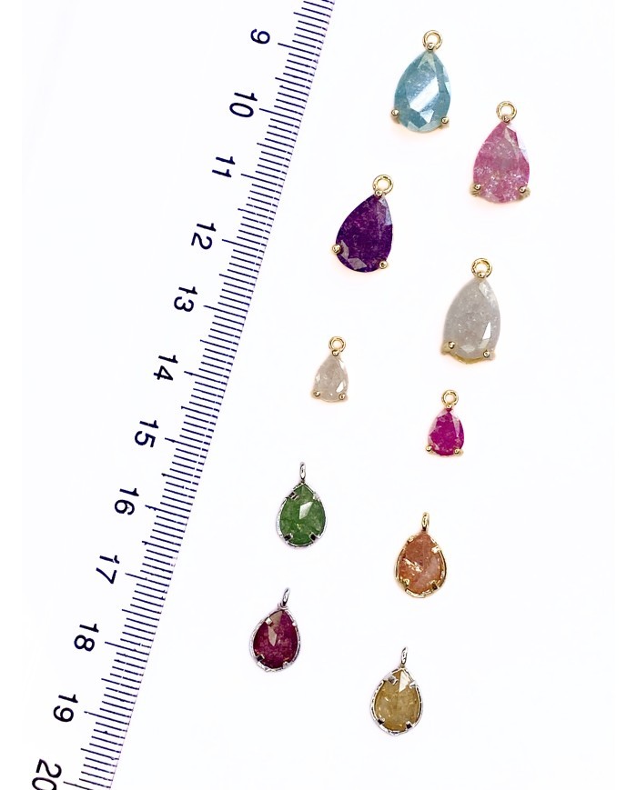 Doğal Taş Kolye Bileklik Ucu Charm Mavi 1 Adet