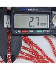 2mm İpe Dizili Kristal Boncuk Mat Opal Beyaz - 10 Dizi