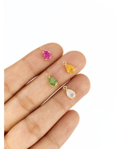 Doğal Taş Damla Kolye Bileklik Ucu Charm Beyaz 1 Adet