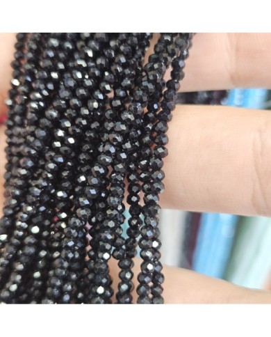 2mm İpe Dizili Kristal Boncuk Mat Siyah - 10 Dizi