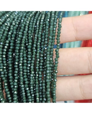 2mm İpe Dizili Kristal Boncuk Mat Zümrüt Yeşili - 10 Dizi