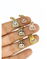 Pirinç Zirkon Mineli Pandora Bileklik Uyumlu Labubu Kolye Bileklik Ucu Charm Pembe 1 Adet