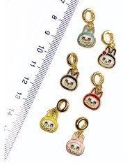 Pirinç Zirkon Mineli Pandora Bileklik Uyumlu Labubu Kolye Bileklik Ucu Charm Pembe 1 Adet