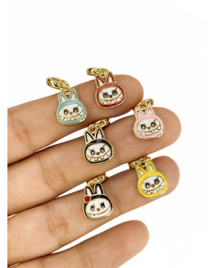 Pirinç Zirkon Mineli Pandora Bileklik Uyumlu Labubu Kolye Bileklik Ucu Charm Siyah 1 Adet