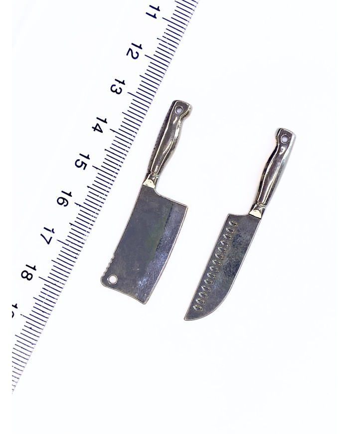 Pirinç Zirkon Mineli Bıçak Kolye Bileklik Ucu Charm 1 Adet