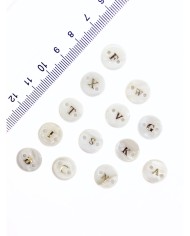 Sedef Altın Varaklı Yuvarlak Harf Kolye Bileklik Ucu Charm 12x12mm 1 Adet