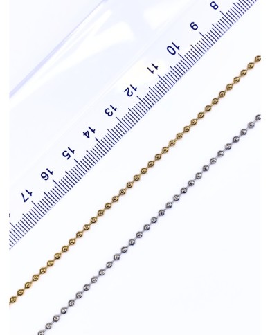 Çelik Top Zincir Kolye Bileklik Altın Renk 2x2mm - 1m