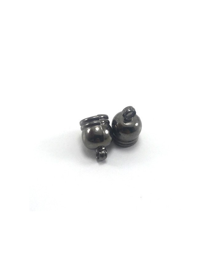 17 mm Huni Boncuk Kapak - Boncuk Şapkası - Füme - 10 Adet