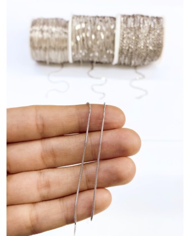 Çelik Yılan Zincir Kolye Bileklik Nikel Renk 1mm - 1m