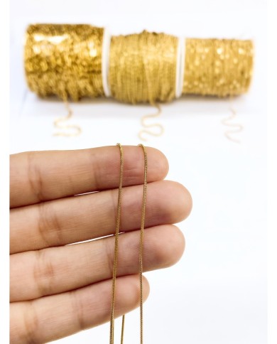 Çelik Yılan Zincir Kolye Bileklik Altın Renk 1mm - 1m