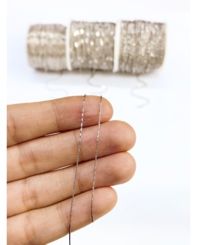 Çelik Yılan Zincir Kolye Bileklik Nikel Renk 1x2mm - 1m